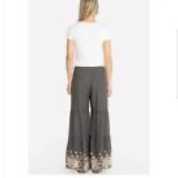 Johnny Was Sienne Wide-Leg Tiered Linen Palazza Boho Pants - Picture 5 of 7